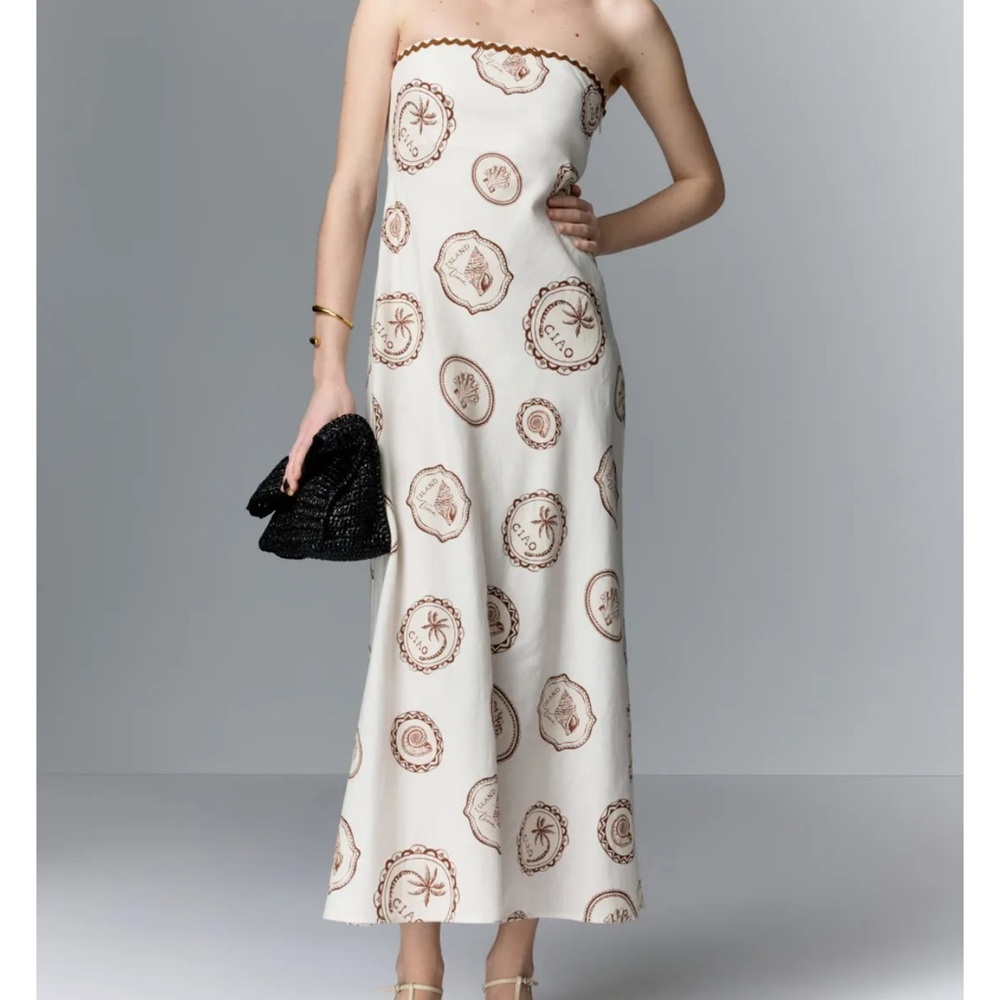 Ciao Strapless Maxi Dress - Kivari - Linen Seashell Dress Strapless